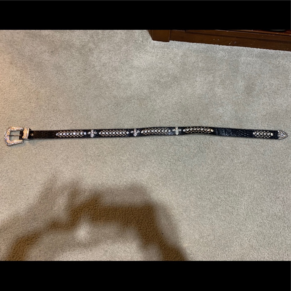 Genuine leather black belt